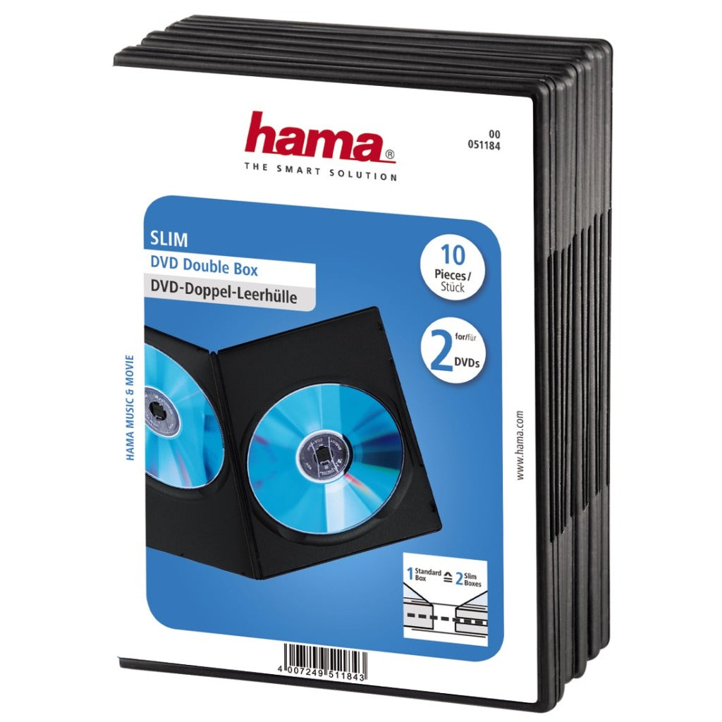 Hama DVD Slim Box Double Black 10 stykker