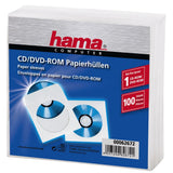 Hama Pochettes de protection pour CD DVD papier blanc 100 pièces
