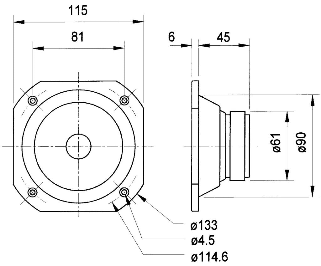 Visaton Visaton vs-FRS10 WP 4W reproduktoru plného dosahu 10 cm (4) 4 ohm bílá