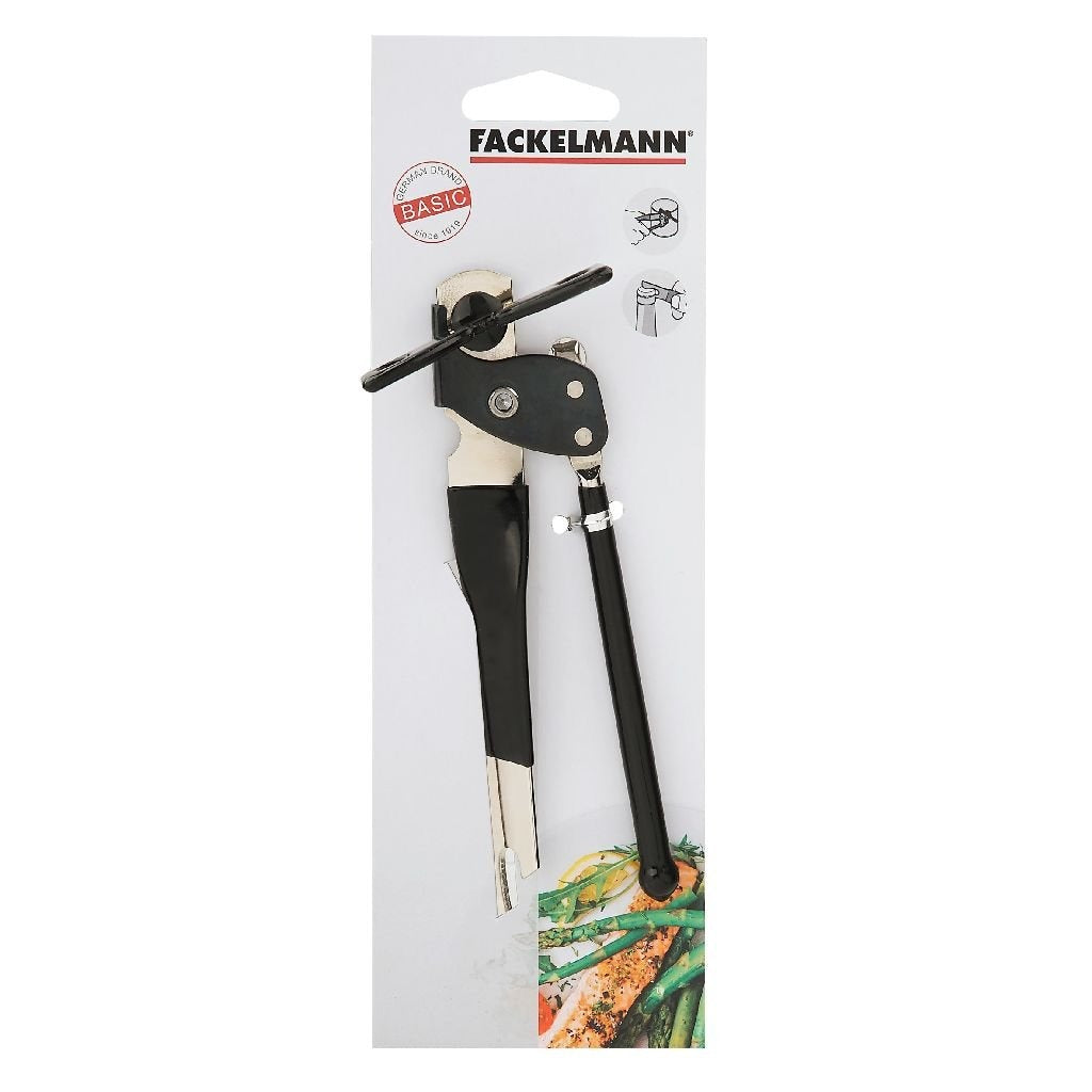 Fackelmann ouvre-boîte et bouteille basique 15 cm argent noir