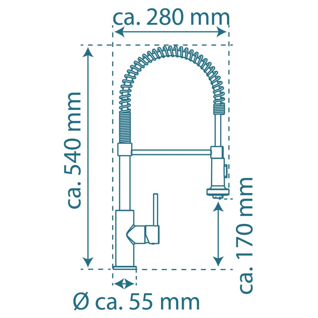 Schütte Schütte Eenknops mixer with high spout spiral spring Boston chrome