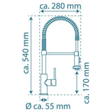 Schütte Schütte Eenknops mixer with high spout spiral spring Boston chrome