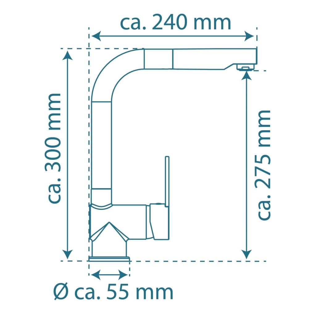 Schütte Schütte Eenknops mixer with extendable London Matgraphite spout