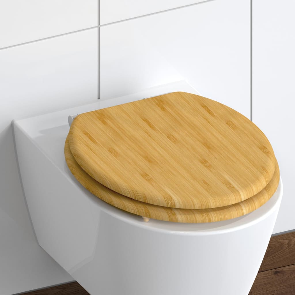 Schütte Schütte toilet seat with soft-close natural bamboo