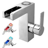 Schütte Schütte LED sink mixer with waterfall exit Orinoco Chrome