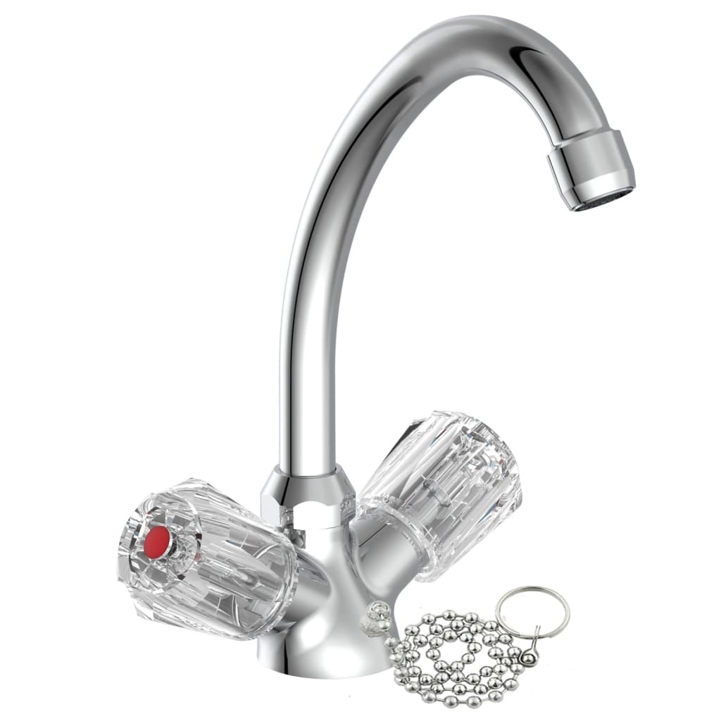 Schüte Schüte Washbasin Mixed Crane Two -Buttons Savino Chrome -farvet