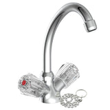 Schüte Schüte Washbasin Mixed Crane Two -Buttons Savino Chrome -farvet