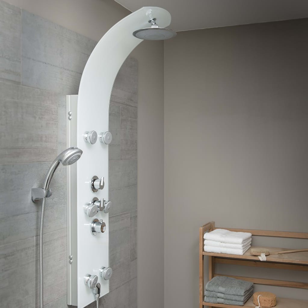 Schütte Schütte shower panel with thermostatic mixer Lanzarote glass white