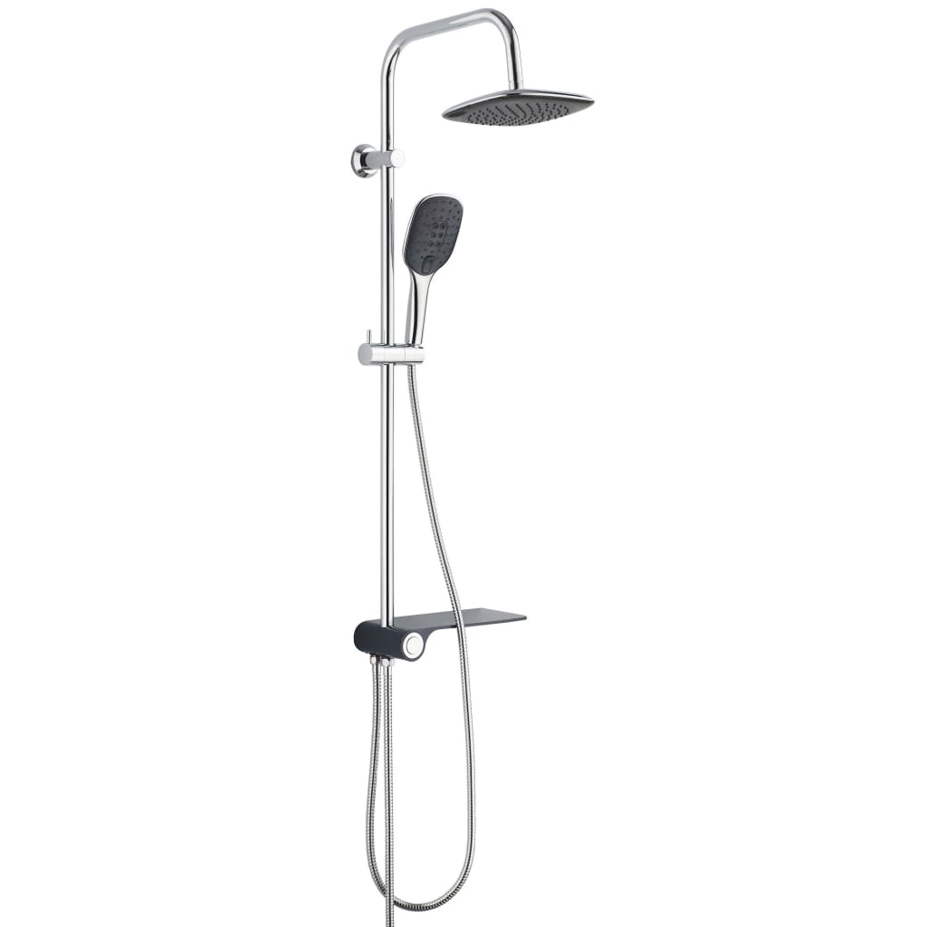 Schütte Schütte Rain shower set with side plateau aquastar chrome-colored anthacite