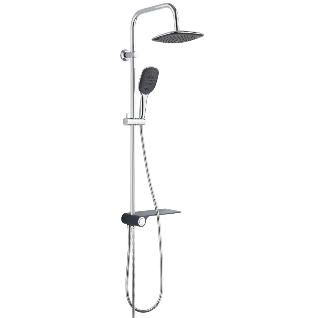 SCHUTTE PLAIN DOUCH SECH avec plateau latéral Aquastar chromé