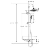 Schütte Schütte rain shower set with mixer tap and plateau waterway chrome-white