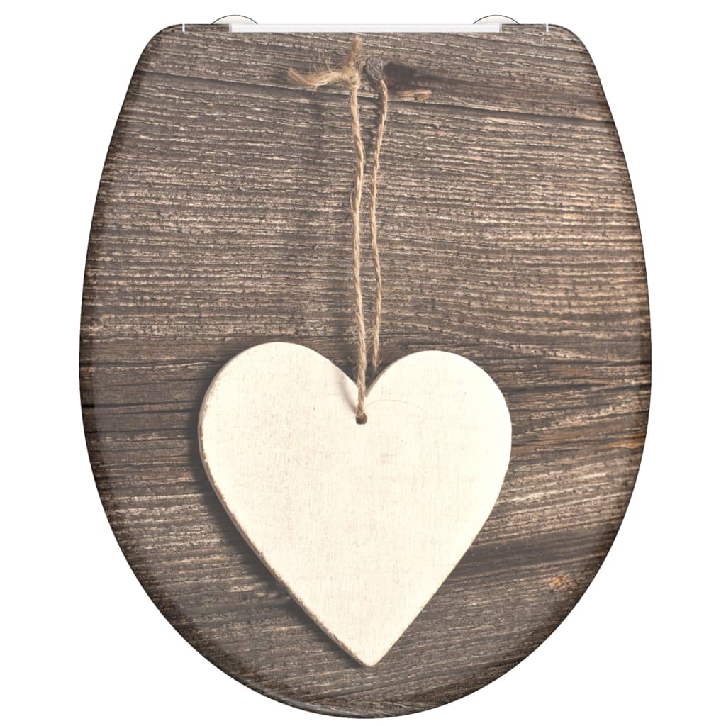 Schütte Schütte toilet seat with soft-close Wood Heart Duroplast with print