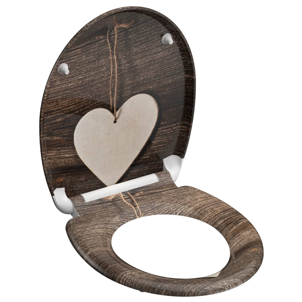 Schütte Schütte toilet seat with soft-close Wood Heart Duroplast with print