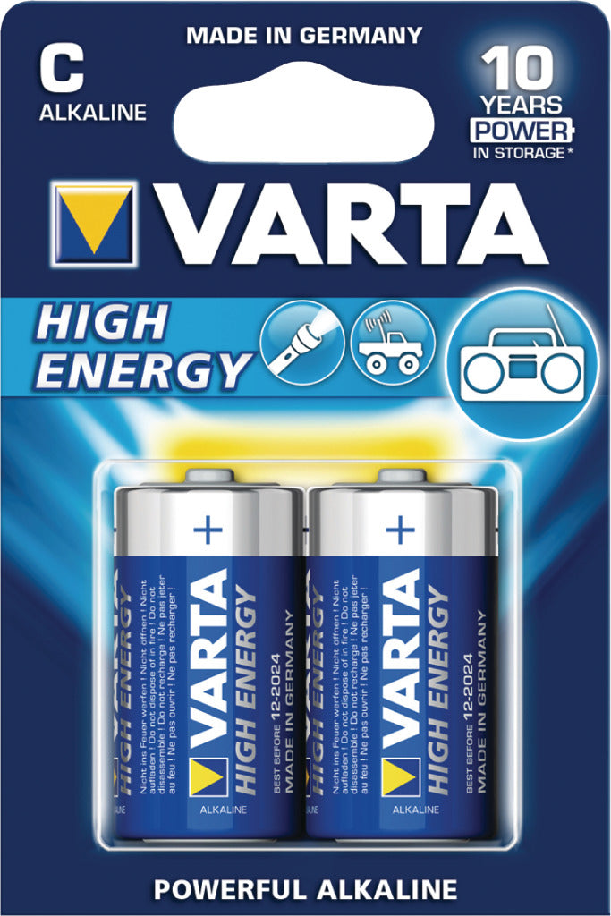 Varta 4914 2b pile alcaline c lr14 1,5 v haute énergie 10 blisters
