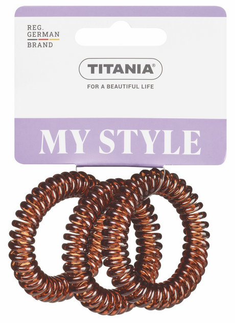 Titania haar elastiek anti ziep 5cm 3 stuks - bruin
