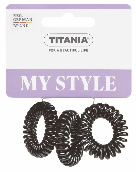 Titania haar elastiek anti ziep 3.5cm 3 stuks - zwart