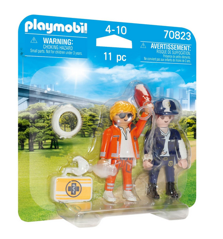 Playmobil duopack médecin urgentiste et policière - 70823