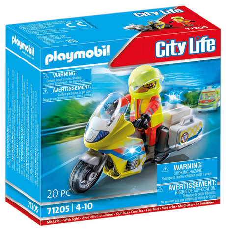 Playmobil 71205 moto de secours avec feu clignotant