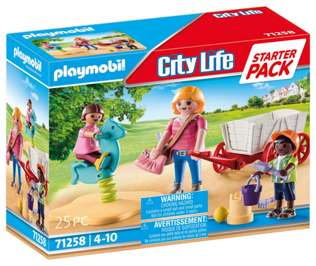 Playmobil starter pack éducateur avec charrette à bras - 71258