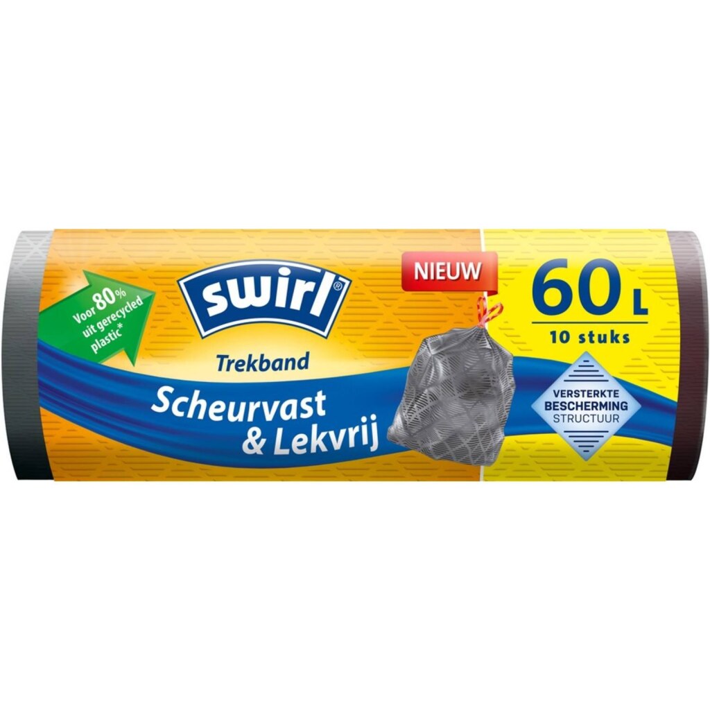 Swirl Swirl Garbage bags with draw band 60l 10 pieces Gray