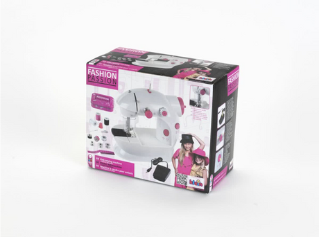 Machine à coudre pour enfants Klein Toys Fashion Passion - incl. toutes les fournitures - blanc rose