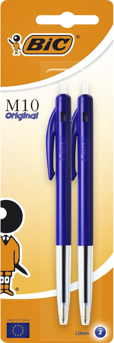 Stylo bille Bic m10 clic bleu moyen blister