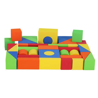Jip y découvre des blocs à empiler en mousse 37 pièces colorées | 4 pièces