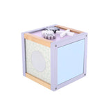 Cube d'activités en bois Jipy violet bleu