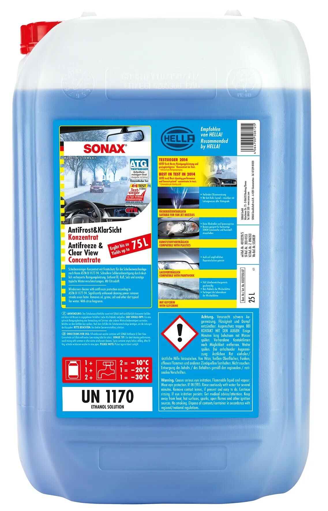 Sonax liquide pour vitres antigel antigel transparent antirouille + transparent 25 l