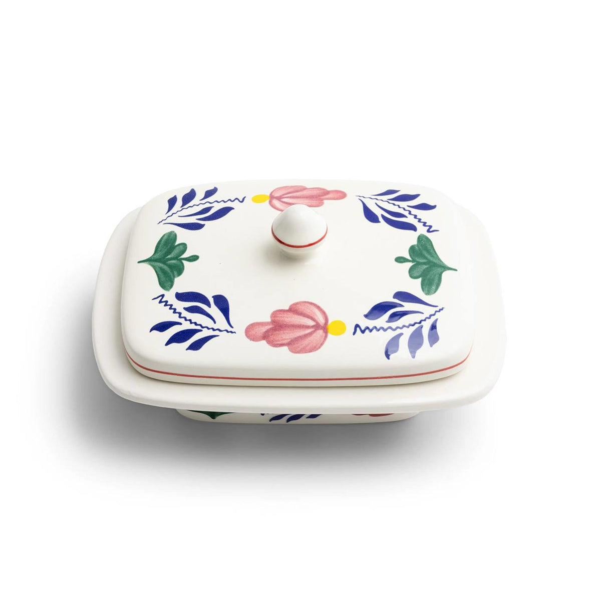 Beurrier Boerenbont, contenance 420ml, dimension 17,5x12 cm, faïence