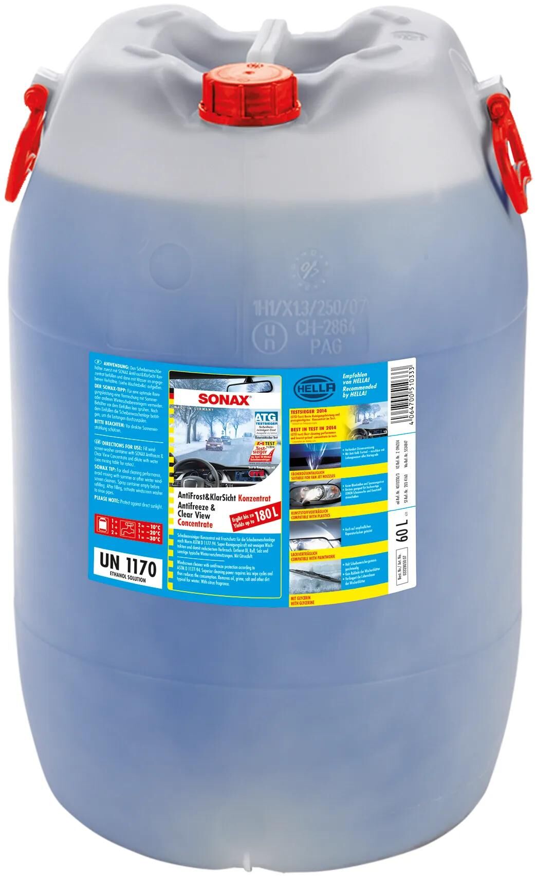 Sonax liquide pour vitres antigel antigel transparent antirouille+transparent 60ltr concentré pvc.fût