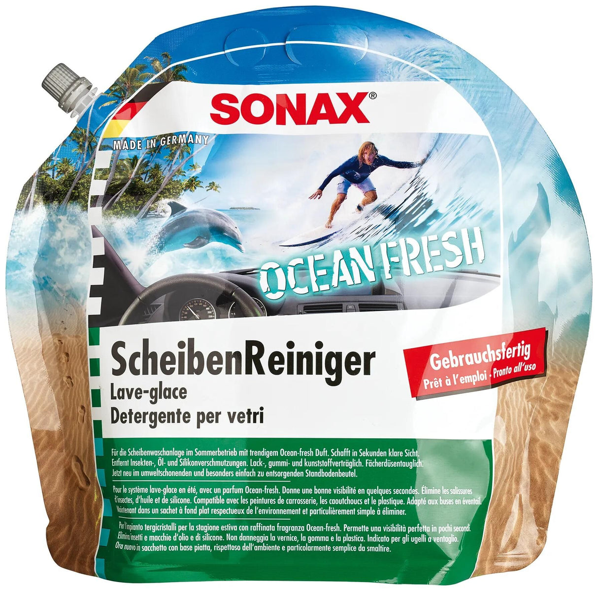 Sonax nettoyant pour vitres nettoyant pour vitres 3 l océan frais