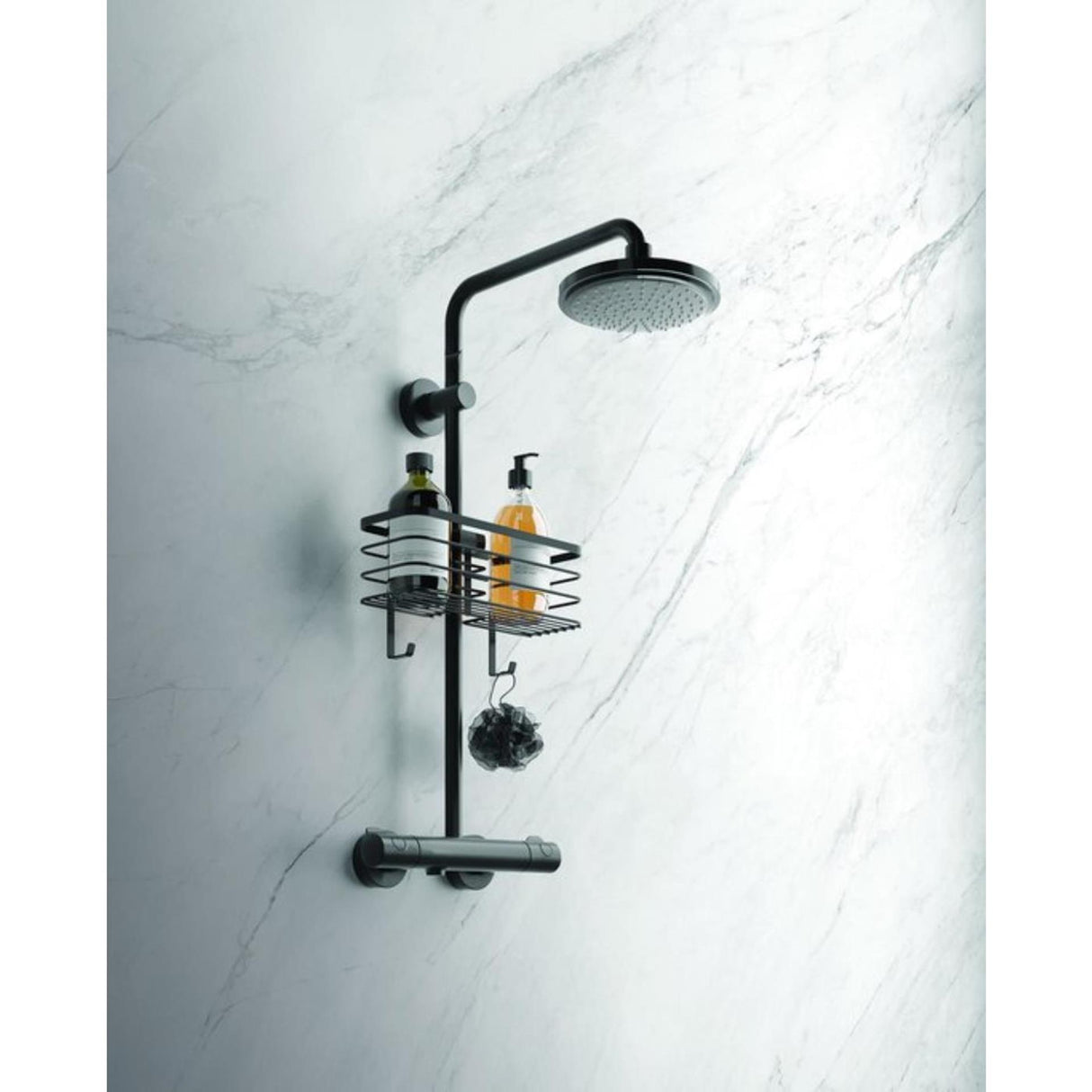 Support de douche Metaltex 29x11x15 cm métal noir