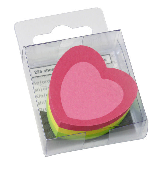 Notes d'information in-5840-39 notes autocollantes en forme d'information 50x50mm coeur 225 feuilles