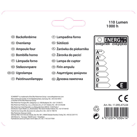 Lampe four Scanpart e14 15w 300gr tube a2