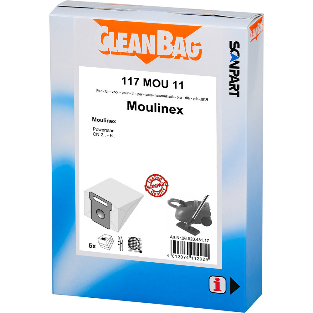 Scanpart CleanBag 117Mou11 Dust Bag Moulinex Powerstar