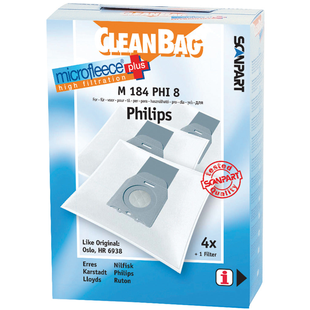 SCANSPART M184PHI8 Bolsa de polvo de micrófleos Philips Oslo y Micro