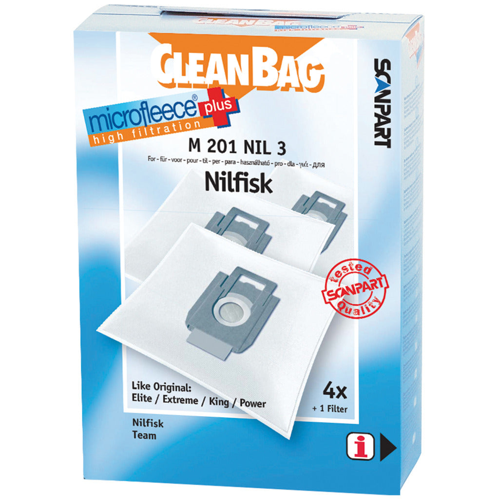 Scannpart M201nil3 Microfleese Stëbs Bags Nilfisk King Micro En