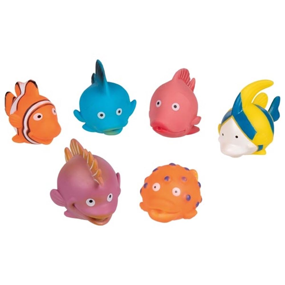 Écureuils d'eau, poissons. 8-9cm. 6 pièces.