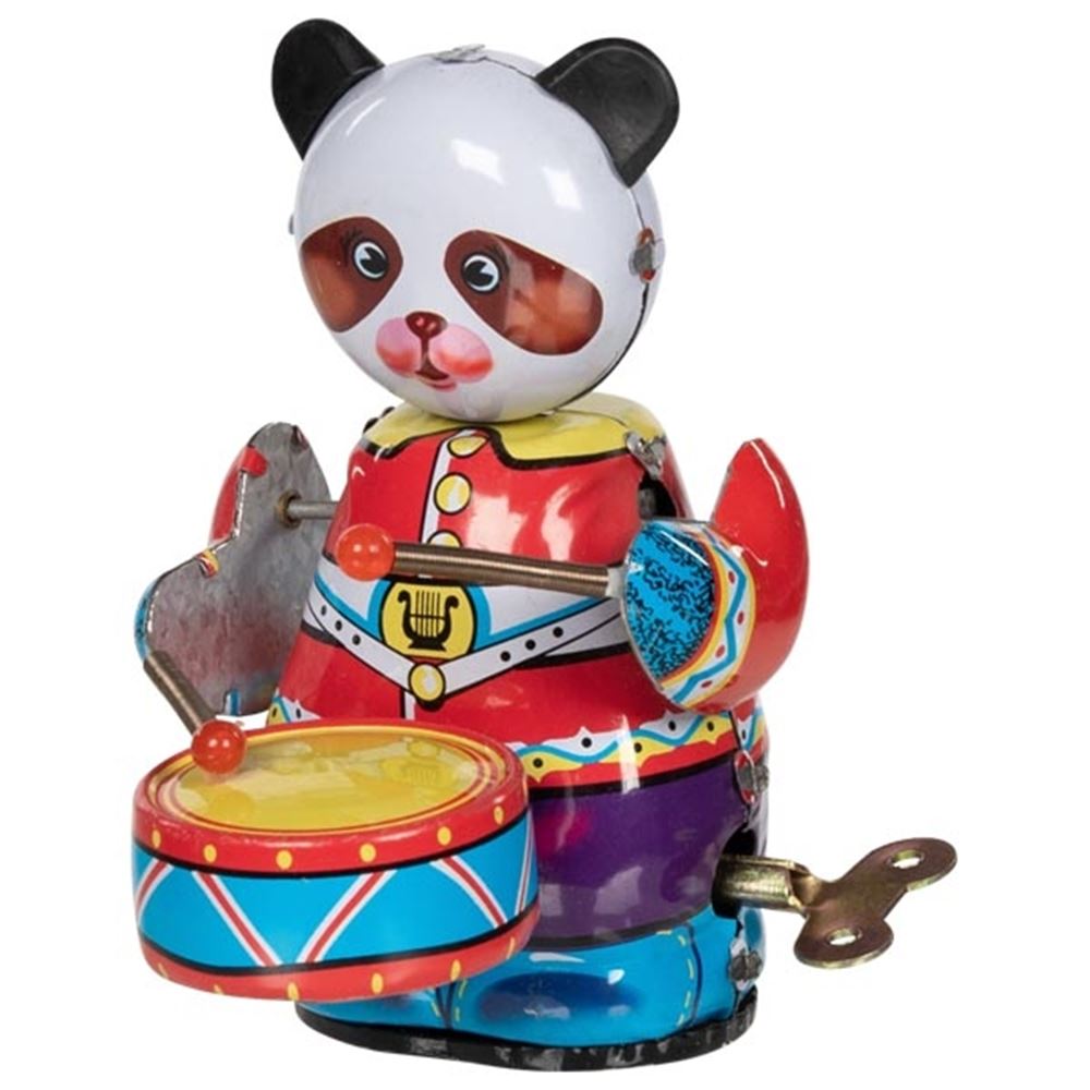 Ours panda avec tambour. 8x6x11cm.