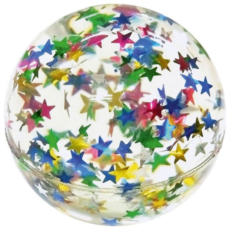 Balle rebondissante - étoiles scintillantes. 4,3 cm