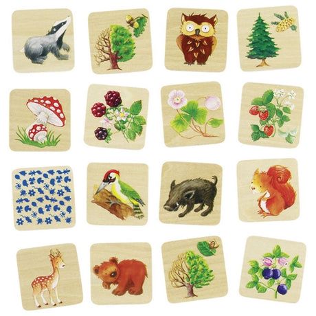 Jeu de mémo Goki, vie en forêt. 32 pièces. 3+