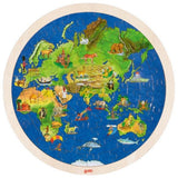 Goki Double-Sived Wooden Puzzle - Globe, 57st.
