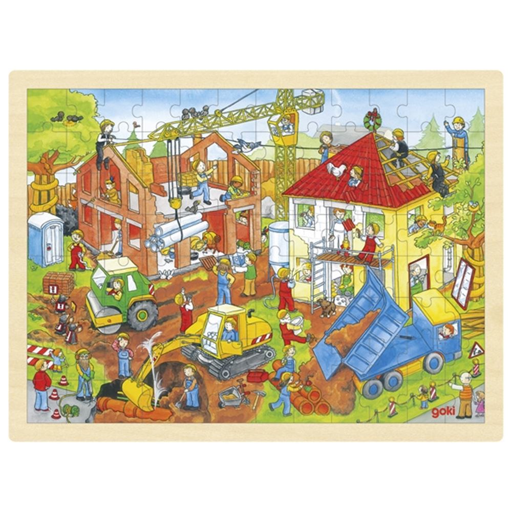 Puzzle Goki, chantier de construction. 96 pièces. 3+