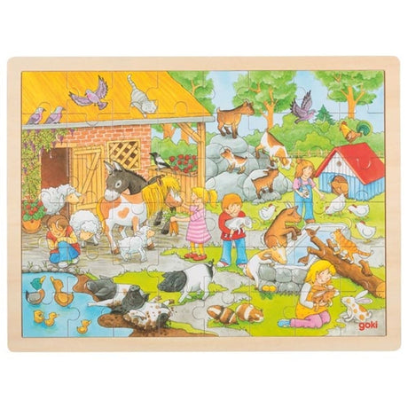 Goki Wooden Jigsaw Puzzle Children's Farm, 48e.