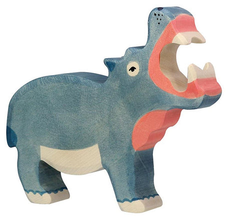 Holztiger en bois hippo-bouche ouverte