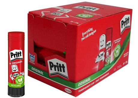 Pritt original bâton de colle moyen 22 grammes - boîte de 24 pièces