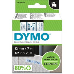 Rubans dymo d1 polyester 12mmx7m bleu-blanc brillant