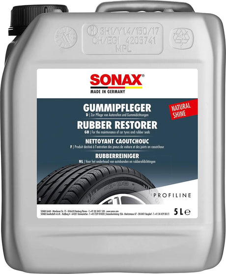 Sonax gummipflegemitte gummipfleger nettoyant pour caoutchouc 5ltr. pe-kanister