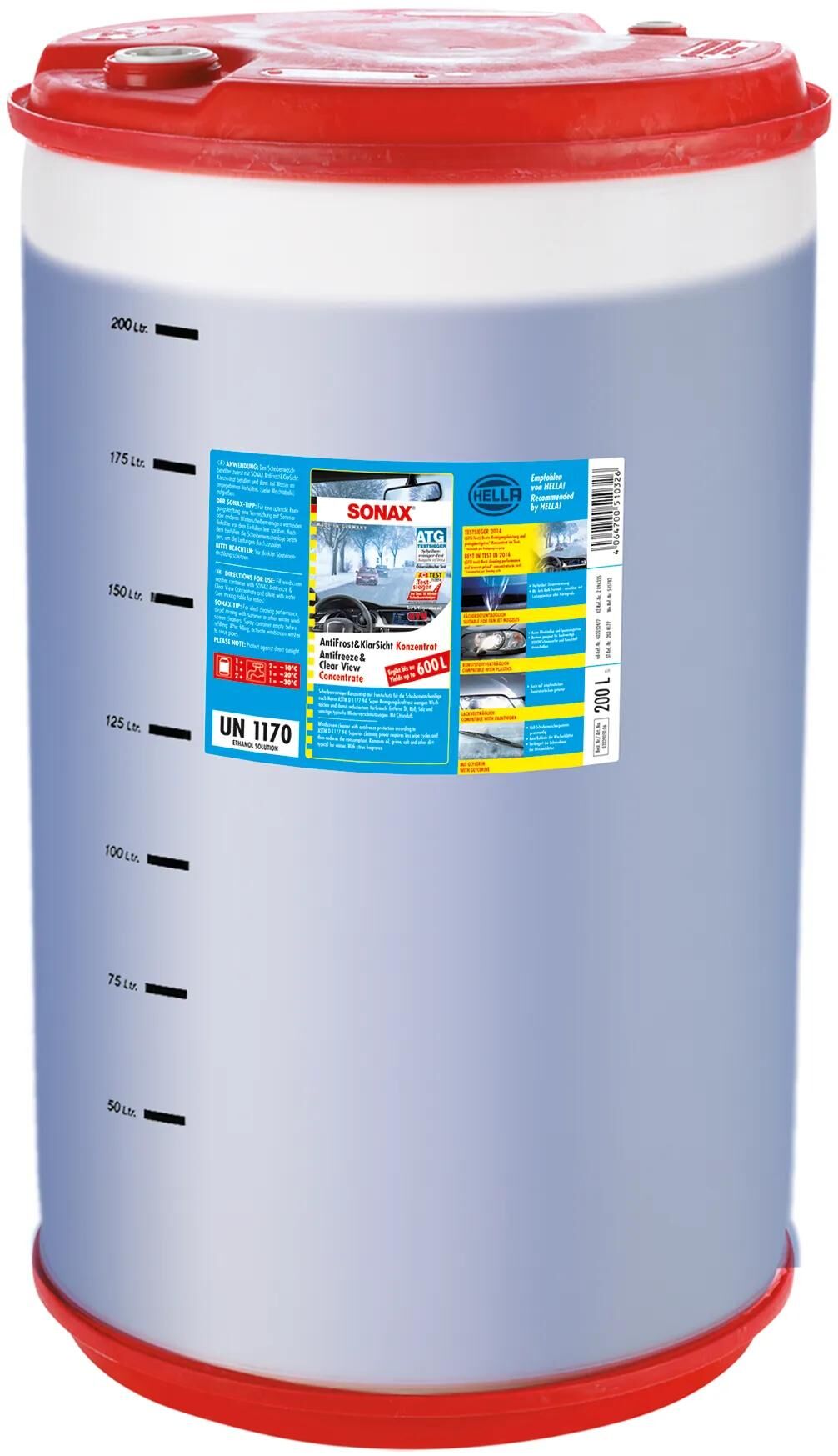 Sonax liquide vitre antigel antigel clair antirouille+clear view 200 concentré pvc.fût